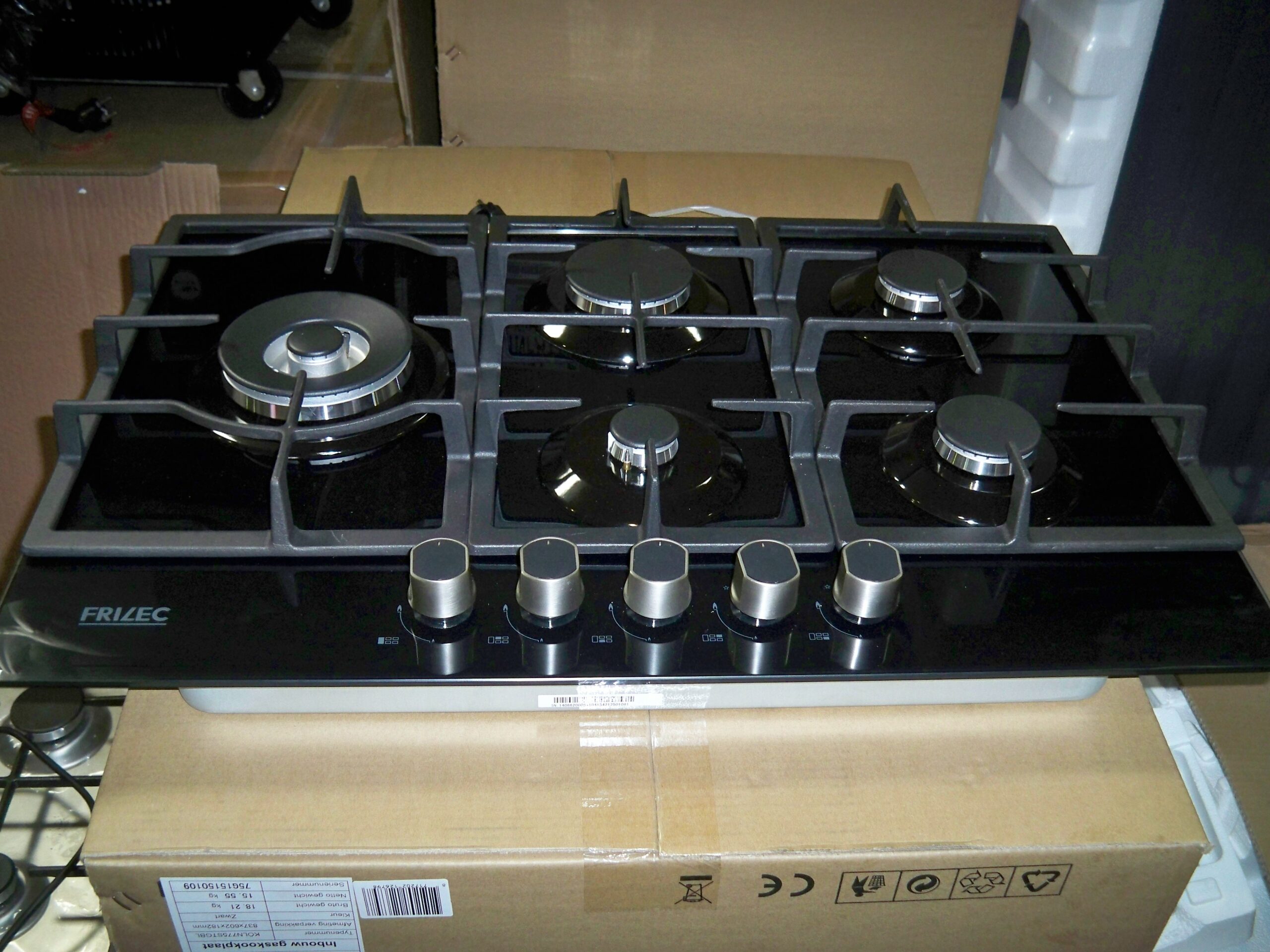 schildpad Diverse Draak Gas kookplaat inbouw Frilec type Koln-775-ST-GBL gas op glas - Firma Remo